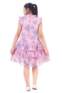 Pink Georgette  Dress for Girls-thumb2