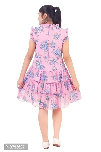 Pink Georgette  Dress for Girls-thumb3