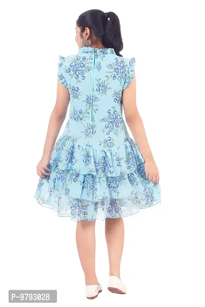 Blue Georgette  Dress for Girls-thumb3