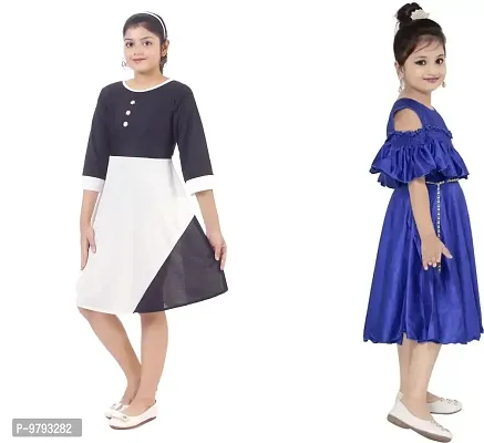 Fabulous  Crepe  Frocks For Girls Pack Of 2-thumb2