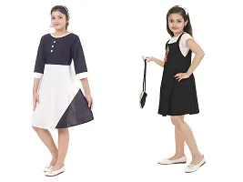 Fabulous  Crepe  Frocks For Girls Pack Of 2-thumb1