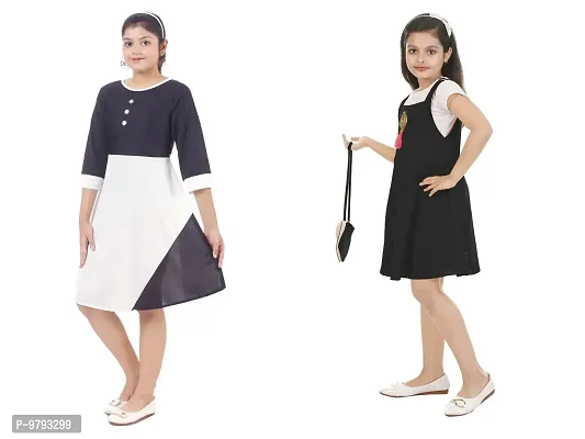 Fabulous  Crepe  Frocks For Girls Pack Of 2-thumb2