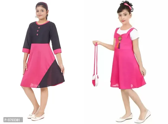 Fabulous  Crepe  Frocks For Girls Pack Of 2-thumb2