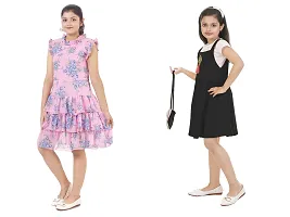 Fabulous  Crepe  Frocks For Girls Pack Of 2-thumb1