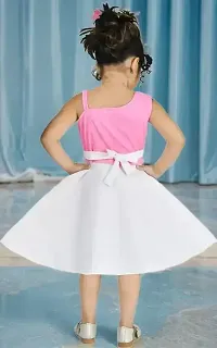 Fabulous White Crepe Printed Dress For Girls-thumb1