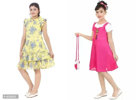 Fabulous  Crepe  Frocks For Girls Pack Of 2-thumb2