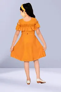 Fabulous Yellow Cotton Blend Embellished Dress For Girls-thumb1