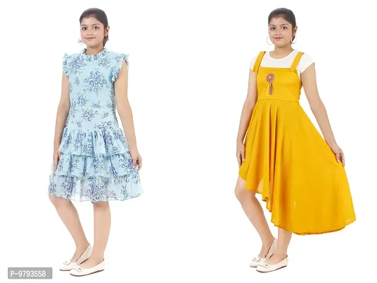 Fabulous  Crepe  Frocks For Girls Pack Of 2-thumb2