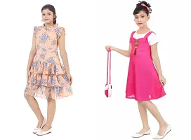 Fabulous  Crepe  Frocks For Girls Pack Of 2-thumb1