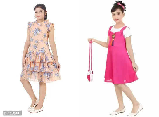 Fabulous  Crepe  Frocks For Girls Pack Of 2-thumb2