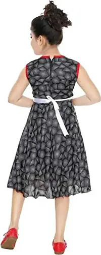 Fabulous Black Cotton Printed Dress For Girls-thumb2