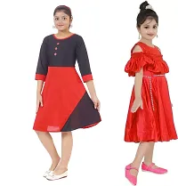 Fabulous  Crepe  Frocks For Girls Pack Of 2-thumb1