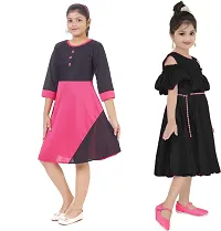 Fabulous  Crepe  Frocks For Girls Pack Of 2-thumb1