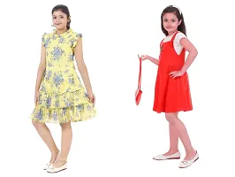 Fabulous  Crepe  Frocks For Girls Pack Of 2-thumb1