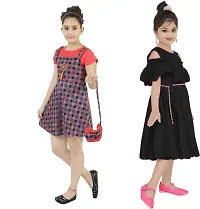 Fabulous  Crepe  Frocks For Girls Pack Of 2-thumb1