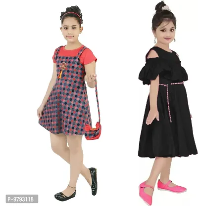 Fabulous  Crepe  Frocks For Girls Pack Of 2-thumb2