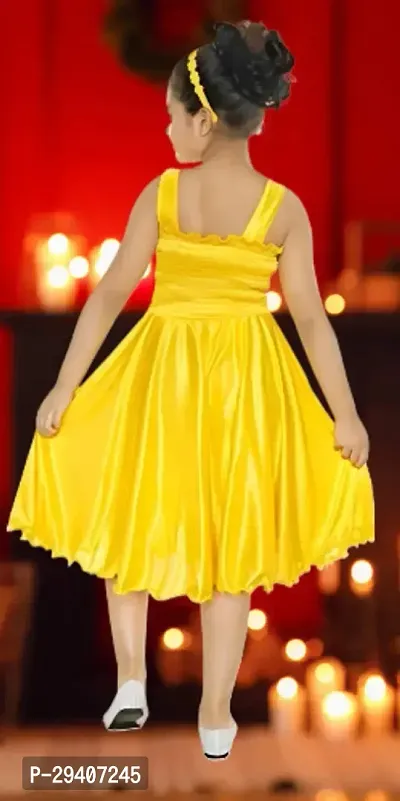 Fabulous Yellow Silk Blend Embellished Dress For Girls-thumb3