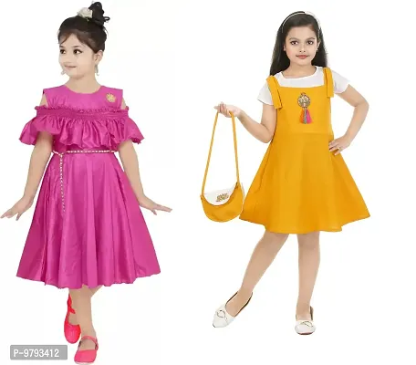 Fabulous  Crepe  Frocks For Girls Pack Of 2-thumb0