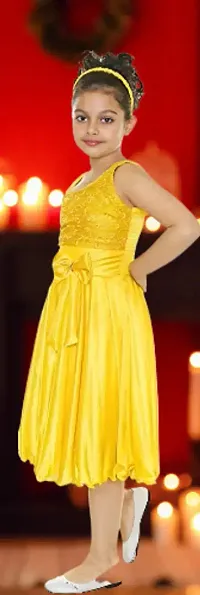 Fabulous Yellow Silk Blend Embellished Dress For Girls-thumb1
