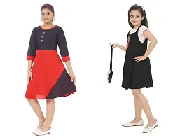 Fabulous  Crepe  Frocks For Girls Pack Of 2-thumb1