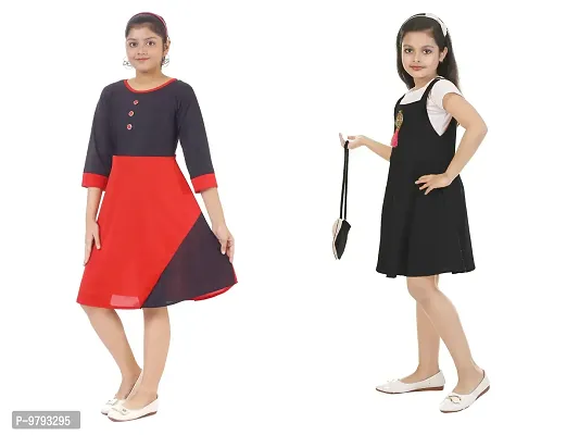 Fabulous  Crepe  Frocks For Girls Pack Of 2-thumb2