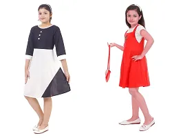 Fabulous  Crepe  Frocks For Girls Pack Of 2-thumb1