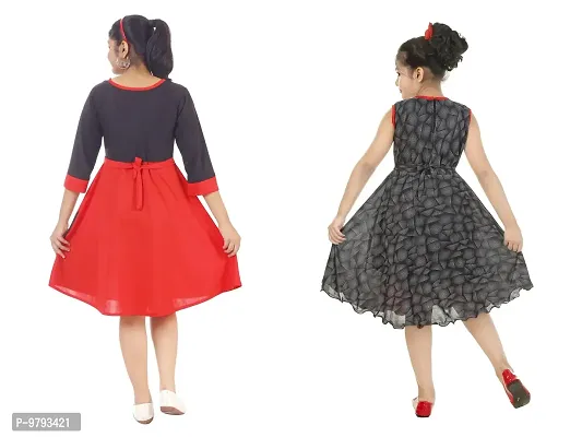 Fabulous  Crepe  Frocks For Girls Pack Of 2-thumb3