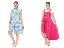 Fabulous  Crepe  Frocks For Girls Pack Of 2-thumb1