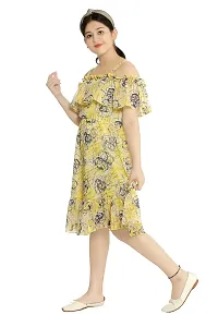 Fabulous Yellow Georgette Printed Dress For Girls-thumb1