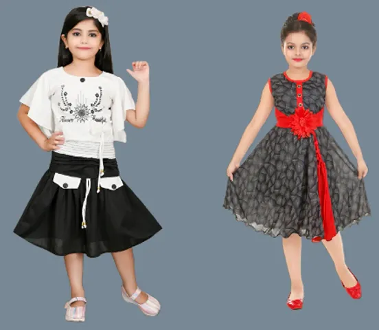 Adorable Solid Midi Frock For Girls
