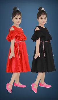 Girls Midi/Knee Length Party Dress (pack of 2)-thumb1