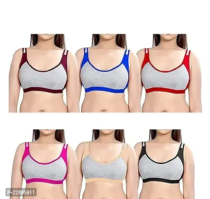 Stylish  Cotton Solid Bras For Women-thumb0