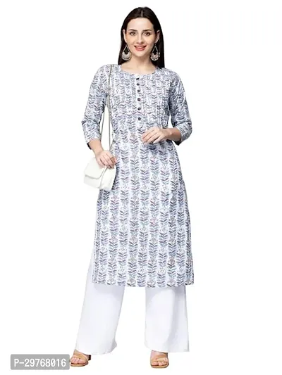 Beautiful Cotton Printed Round Neck Kurti-thumb0