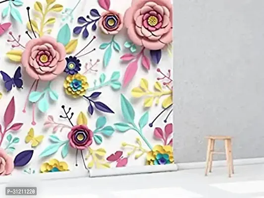 Decorative Design Self Adhesive Wallpaper Wall Sticker for Home Decor, Living Room, Bedroom, Hall, Kids Room, Play Room (PVC Vinyl, Water Proof)(DI 95) (16 X 90 INCH)-thumb0