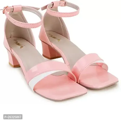 Stylish Pink Synthetic Leather Solid Heels For Women