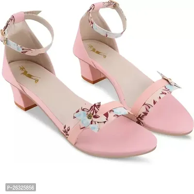 Stylish Pink Synthetic Leather Solid Heels For Women