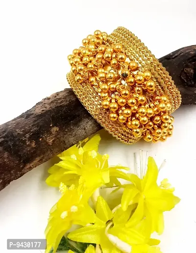Elegant Oxidized Golden Bangles For Women-thumb0