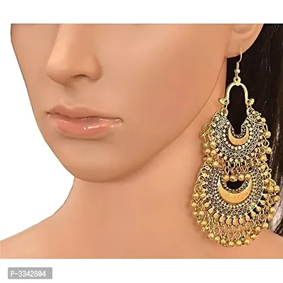Fancy Oxidized Antique Gold  Chandbali Earrings-thumb0