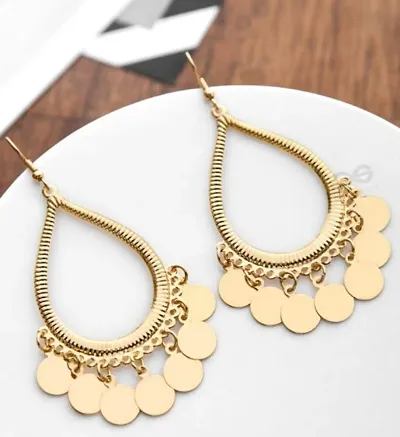hush Jewellery  Makri Coin Hoop Earrings Gold  Womens  Conselhodemulher
