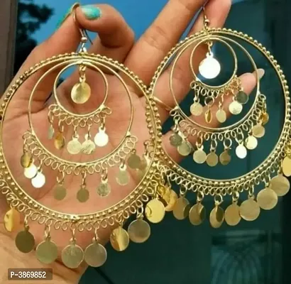Trendy Designer Multi Layered Golden Hoop Earrings