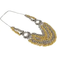 Indian Diva Antique Oxidized Silver Golden Dual Tone Long Layer Necklace Jewellery For Girls  Women-thumb2