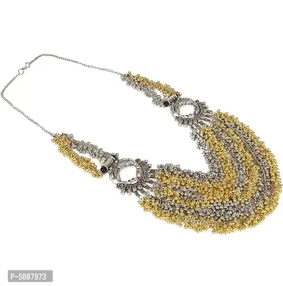 Indian Diva Antique Oxidized Silver Golden Dual Tone Long Layer Necklace Jewellery For Girls  Women-thumb3