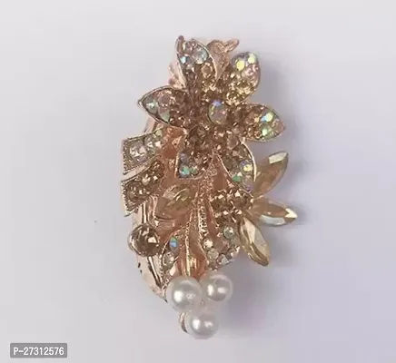 Shimmering Golden Alloy Emerald Brooches For Women-thumb0