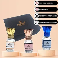 Musk Zafran, Ameer al Oud  Blue Ocean Luxury Concentrated Attar Trio, Concentrated Pure Perfume Oil 6 ML Roll On a pack of 3, Long Lasting Attar For Men  Women, Roll on Perfume, Pocket Perfume, Cool-thumb2