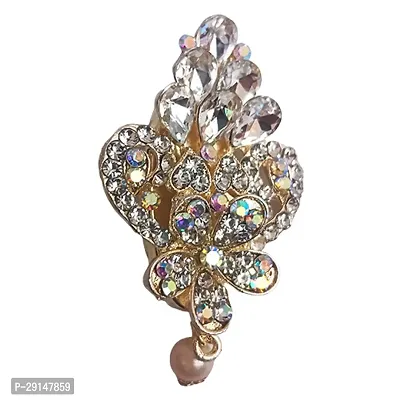 Fancy Women Party wear Brooch Pin, Brooch Pin, Flakes Design, Decorated with Pearls, different designs stone saree pins brooch-thumb0