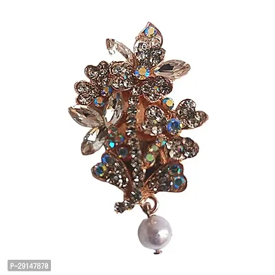 Fancy Women Party wear Brooch Pin, Brooch Pin, Flakes Design, Decorated with Pearls, different designs stone saree pin brooch-thumb0