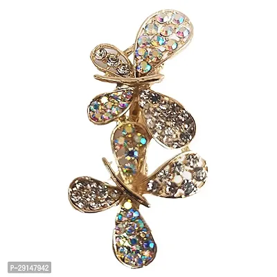 Fancy Women Party wear flower Brooch Pin, Brooch Pin, Flakes Design, Decorated with Pearls, different designs stone saree pin brooch-thumb0