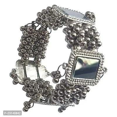 Sterling Silver Oxidised Adjustable Bracelet/Bangles/kada/Kangan/Chudi for Women and Girls(Pack of 1)-thumb0