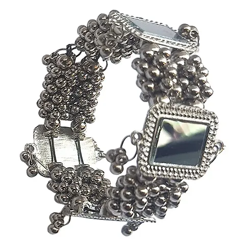 Sterling Silver Oxidised Adjustable Bracelet/Bangles/kada/Kangan/Chudi for Women and Girls(Pack of 1)
