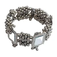 Sterling Silver Oxidised Adjustable Bracelet/Bangles/kada/Kangan/Chudi for Women and Girls(Pack of 1)-thumb1